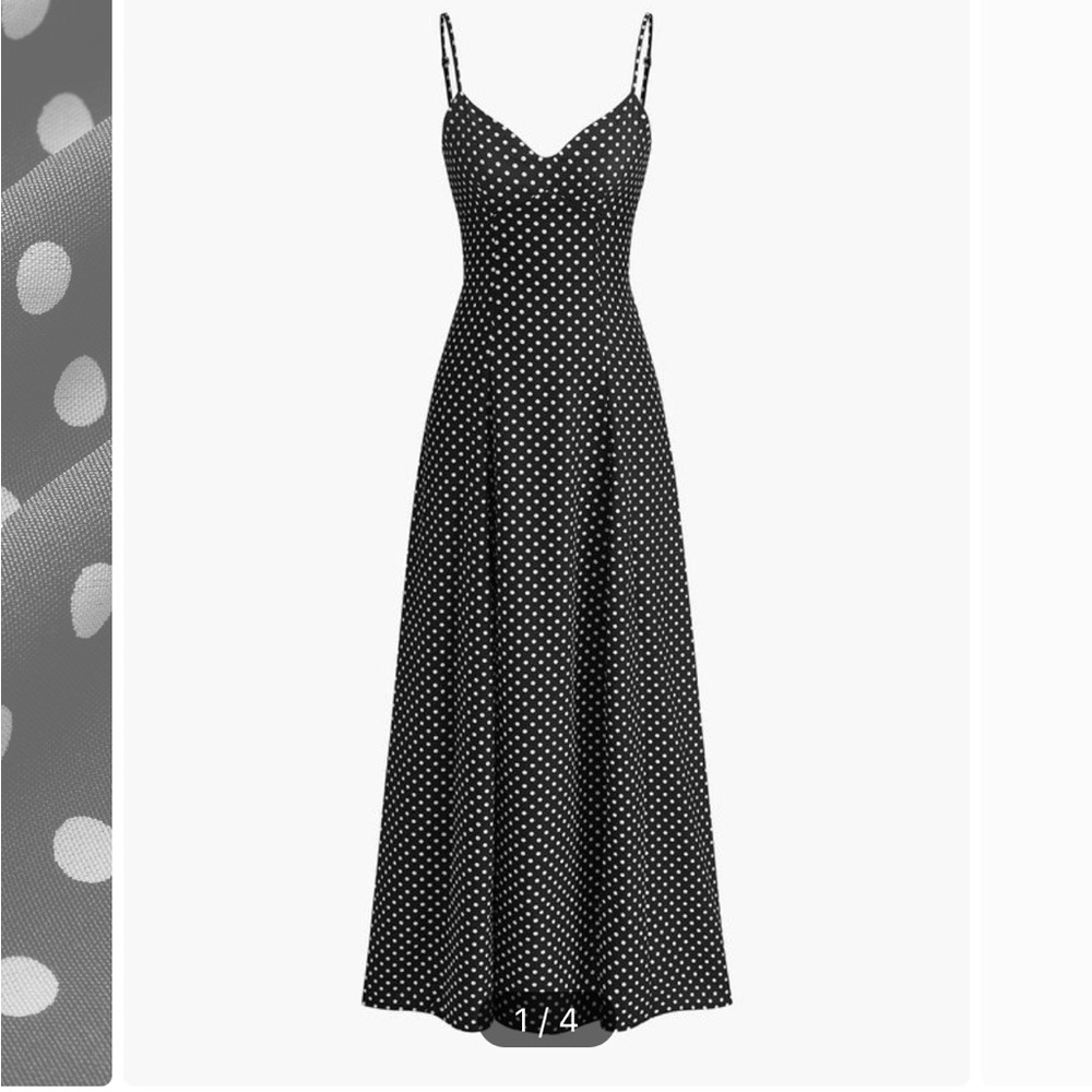 Black Polka Dot Maxi Dress